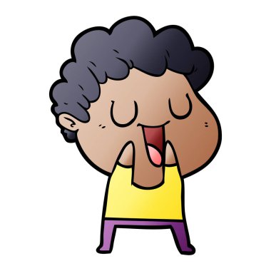 vektör çizim karikatür adam gülen