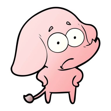 vektör çizim karikatür emin fil