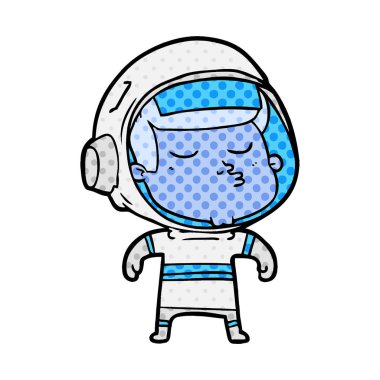vektör çizim karikatür emin astronot