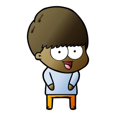 mutlu çizgi film çocuk vektör çizim