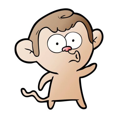 vektör çizim karikatür maymun hooting