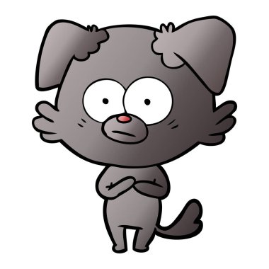 vektör çizim gergin köpek çizgi film