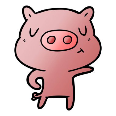 Çizgi film domuzunun vektör çizimi