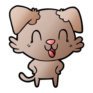 vektör çizim karikatür köpek gülen