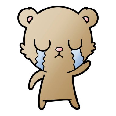 vektör çizim karikatür ayı ağlama