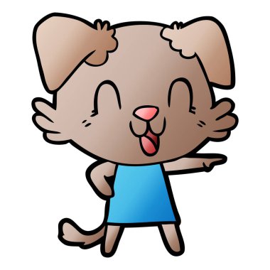 vektör çizim karikatür köpek gülen