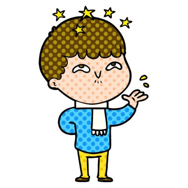 vektör çizim karikatür çocuk hayret