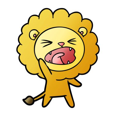 Çizgi film aslanının vektör çizimi