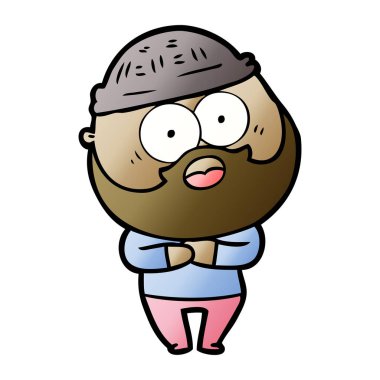 vektör çizim karikatür sakallı adam