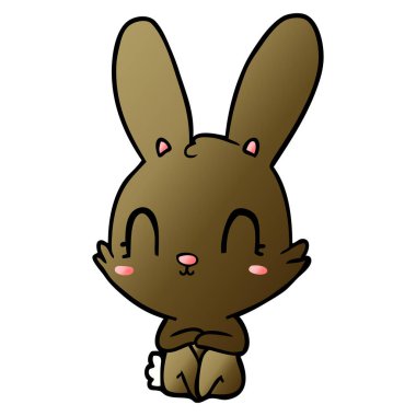 Tatlı çizgi film tavşanının vektör çizimi