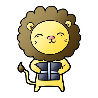 Noel hediyesi ile çizgi film aslan