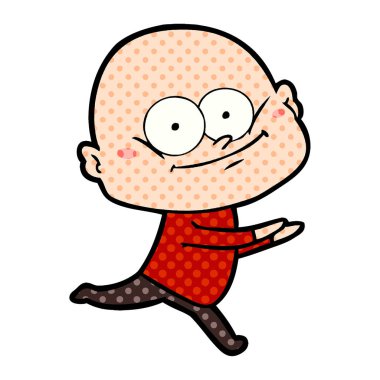 karikatür kel adam bakıyor