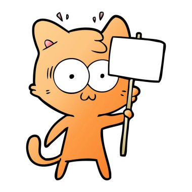 Çizgi film kedisinin vektör çizimi