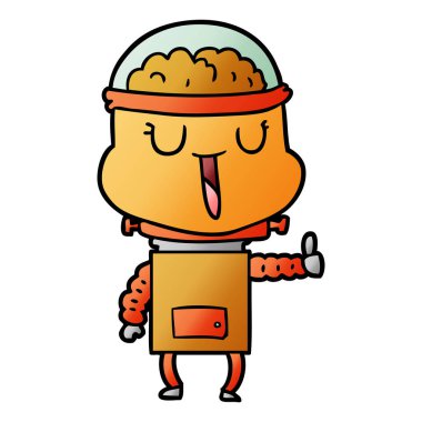 mutlu karikatür robot vektör çizim