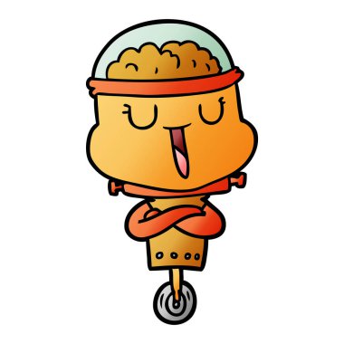 mutlu karikatür robot vektör çizim