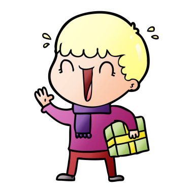 çizgi film adam hediye ile