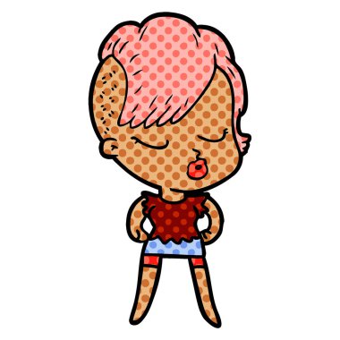 çizgi film güzel hippi kız