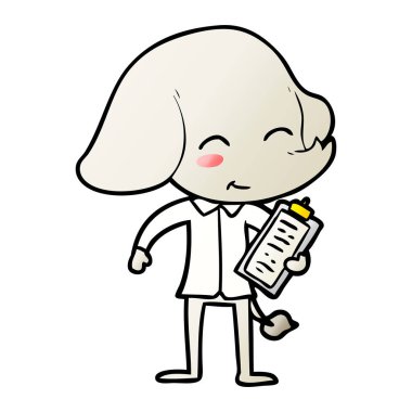 vektör çizim sevimli çizgi fil