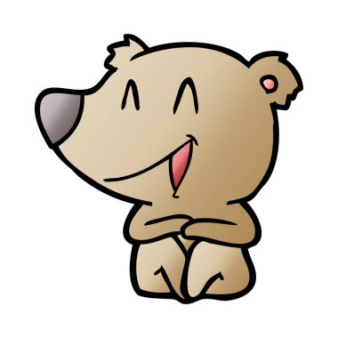 ayı karikatür gülen vektör çizim