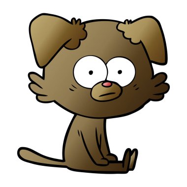 vektör çizim gergin köpek çizgi film