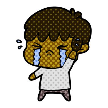 vektör çizim karikatür çocuk ağlıyor