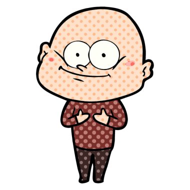 karikatür kel adam bakıyor