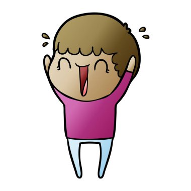 çizgi adam sevinç için atlama