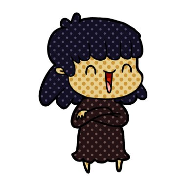 Çizgi filmdeki kadının vektör çizimi