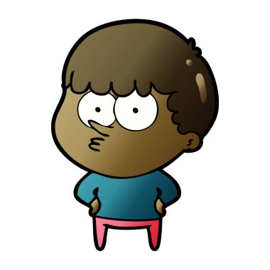 vektör çizim karikatür meraklı çocuk