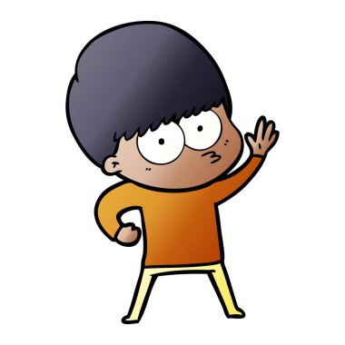 gergin çizgi film çocuk vektör çizim