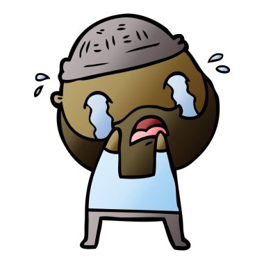 sakallı adam ağlıyor çizgi film