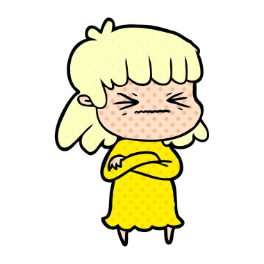 vektör çizim karikatür kızgın kız