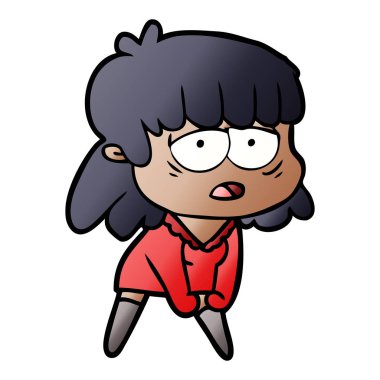 vektör çizim karikatür yorgun kadın
