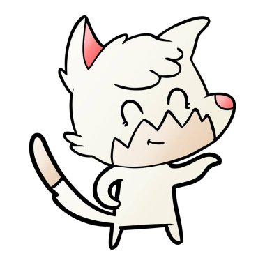 vektör çizim karikatür dostu Fox