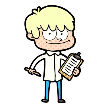 mutlu çizgi film adam vektör çizim