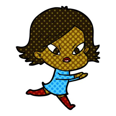 vektör çizim karikatür kadın vurguladı