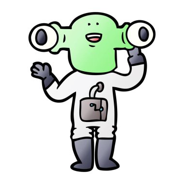 sallayarak dostu karikatür uzaylı