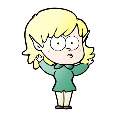 çizgi film elf kızı bakıyordu