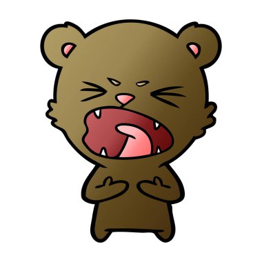 kızgın çizgi film ayı vektör çizim