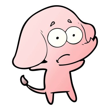 vektör çizim karikatür emin fil