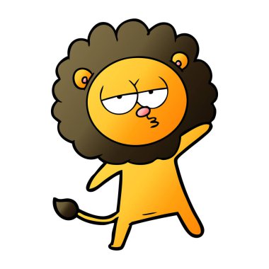 vektör çizim karikatür Yorgun aslan