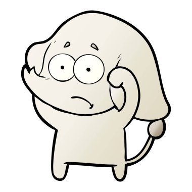 vektör çizim karikatür emin fil