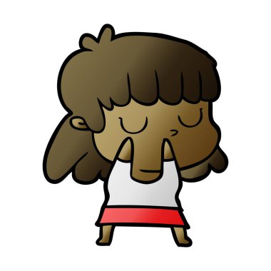 vektör çizim karikatür kayıtsız kadın