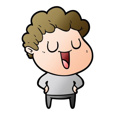 vektör çizim karikatür adam gülen