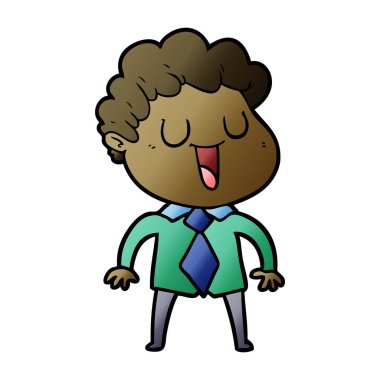 vektör çizim karikatür adam gülen