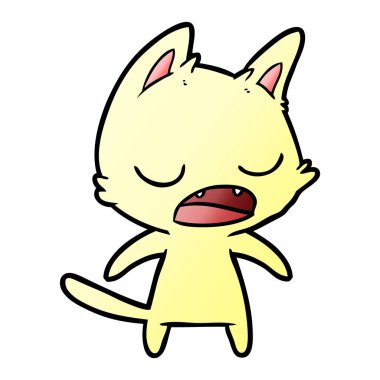  kedi karikatür konuşma vektör çizim