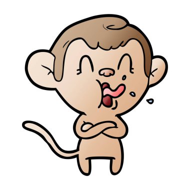 deli karikatür maymun vektör çizim