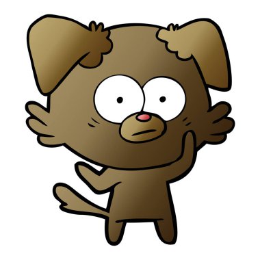 vektör çizim gergin köpek çizgi film