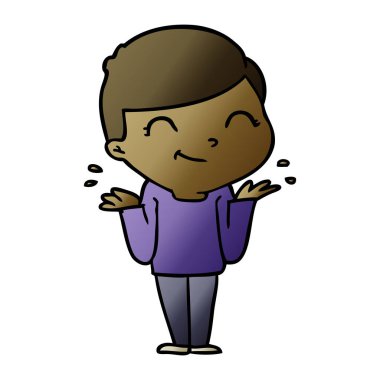 vektör çizim karikatür kız gülümseyerek