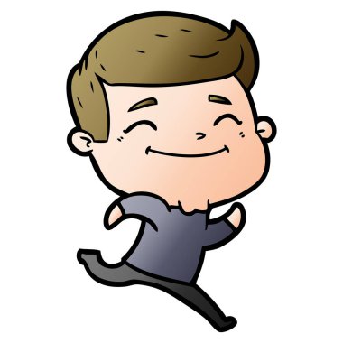 mutlu çizgi film adam vektör çizim